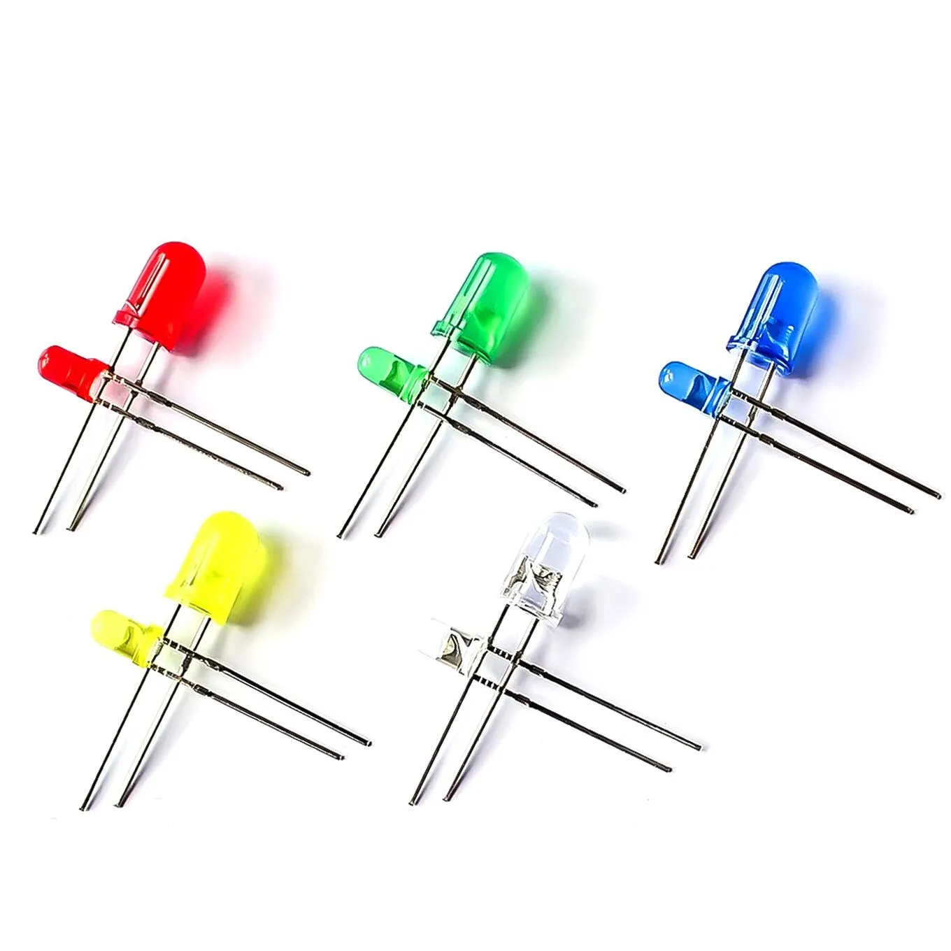 100PC/Lot 3MM 5MM Led Kit With Box Mixed Color Red Green Yellow Blue White Light Emitting Diode Assortment 20PCS Each New