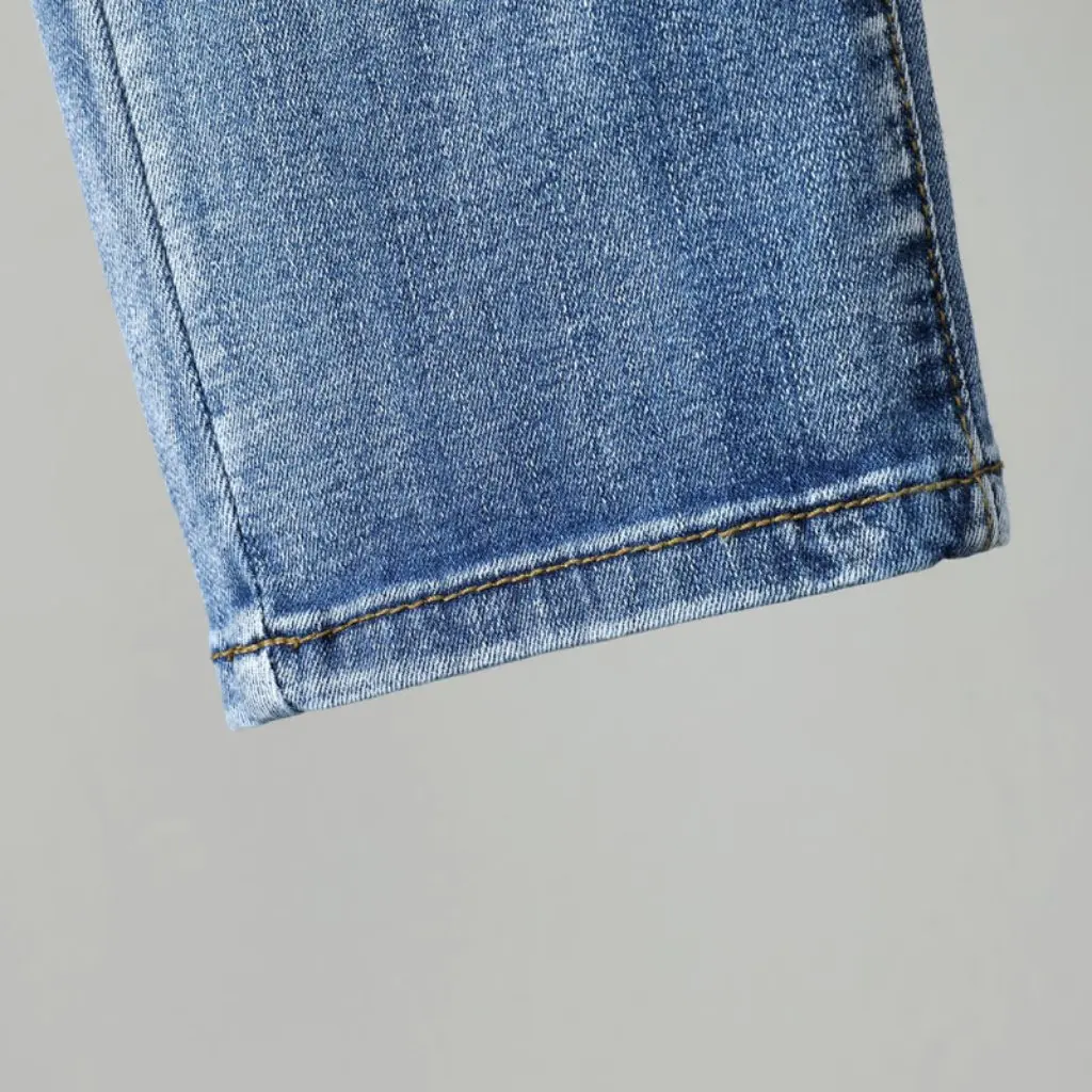 Hoge taille dunne gescheurde jeans voor grote maten dames stretch mollig meisje bijgesneden broek grote legging herfststijl