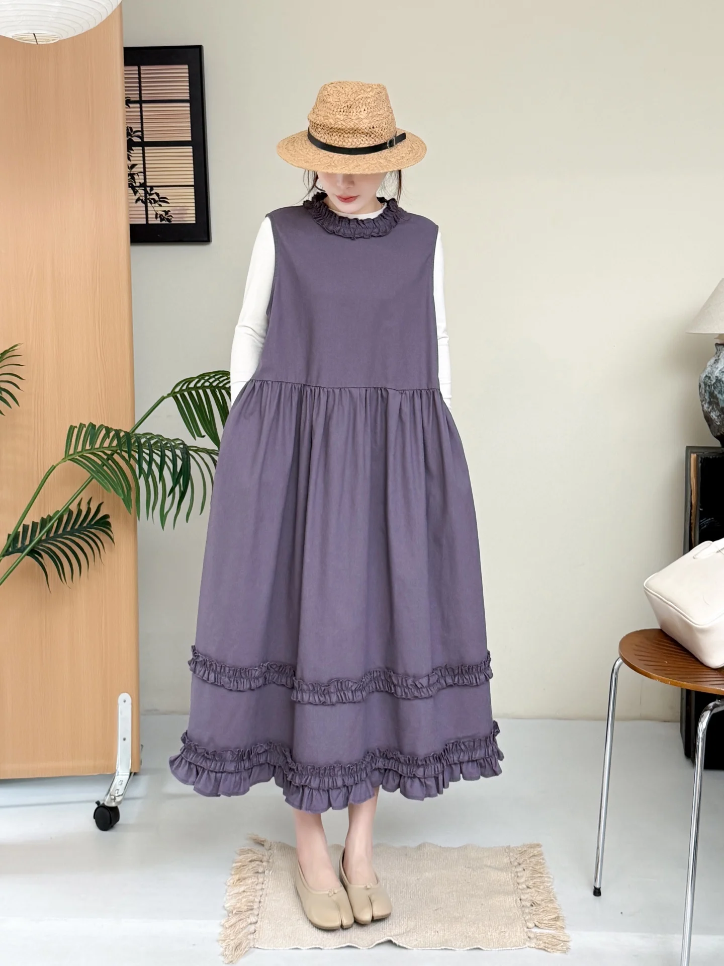 

Нежное цветочное кружевное платье-жилет с круглым вырезом, многослойное, свободного кроя, для девочек, длинное