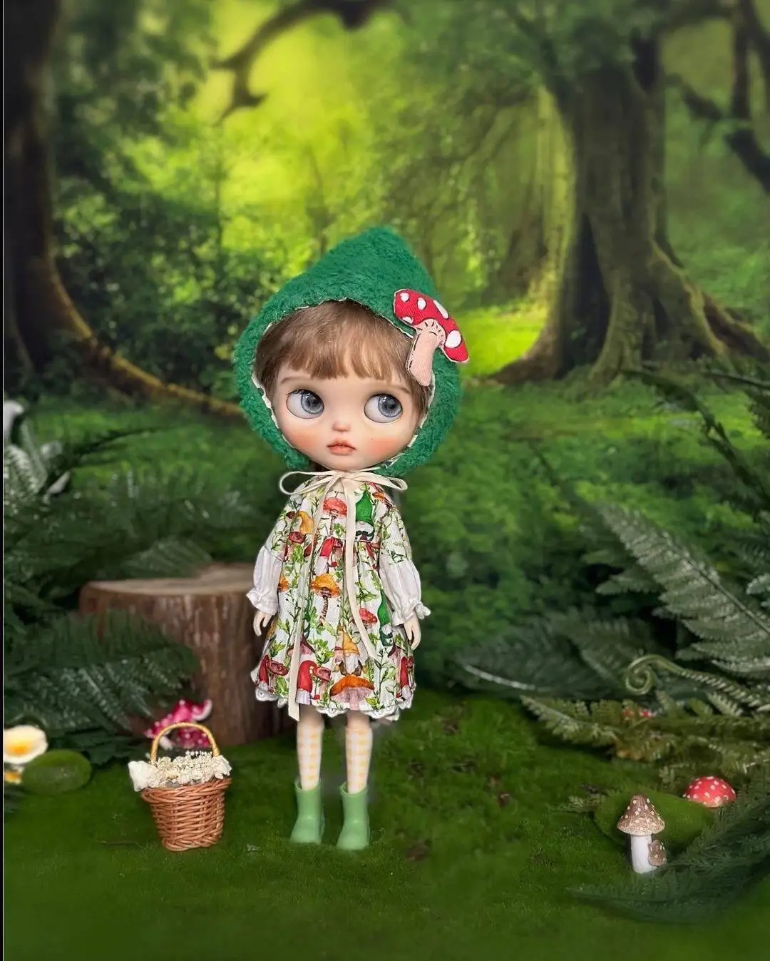 BJD doll customized Blyth doll by hand dolls not ear and shoes hair is similar