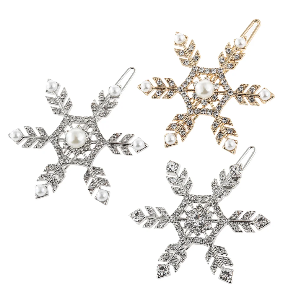 

Bling Snowflake Hair Clip Hairpin Accessories Hairpins Child Rhinestone Barrettes for Women