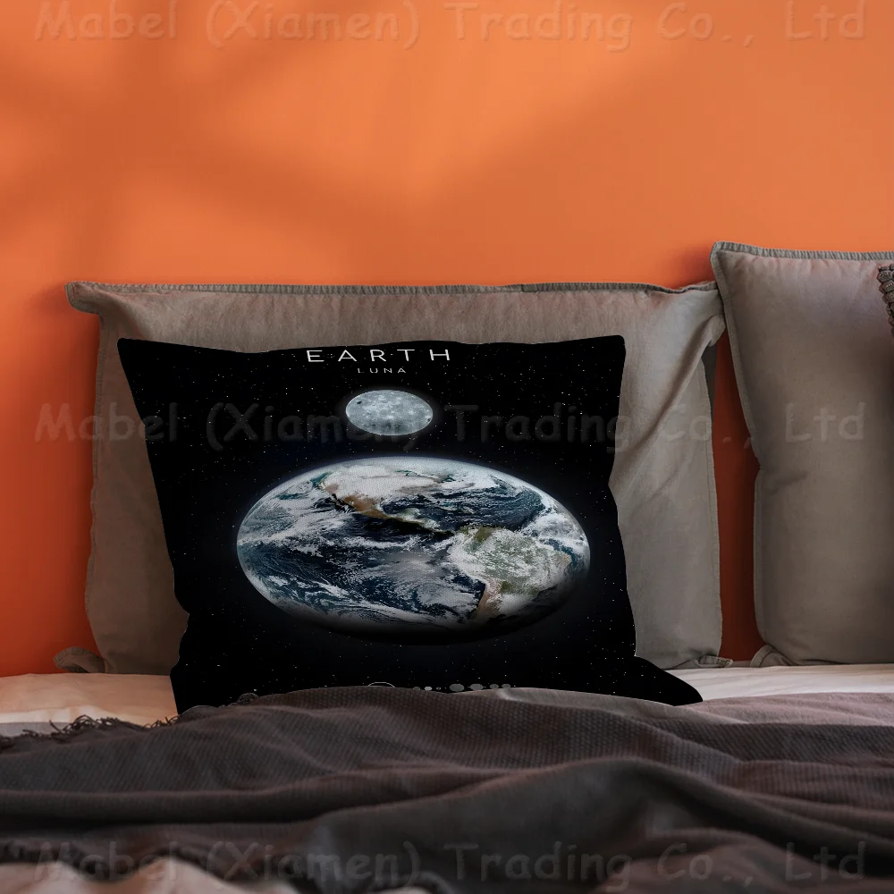 Planets And Universe Retro Space Mar Venus Moon Pillow Gifts Home Office Furnishings Bedroom Sofa Car Cushion Cover Case 45x45cm