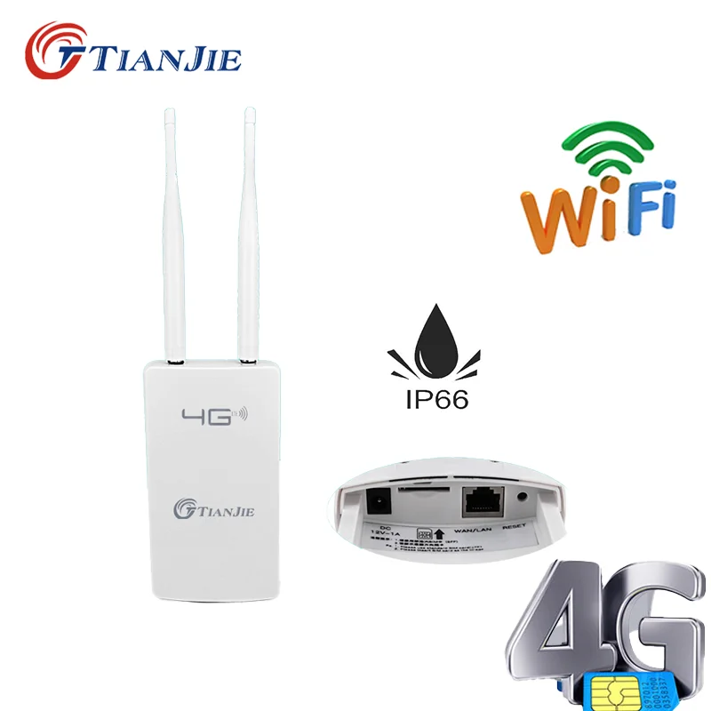 TIANJIE CPE905 3G 4G WiFi Router IP66 Waterproof Outdoor Cpe External Dual Antenna High Speed Wireless Modem With Sim Card Slot