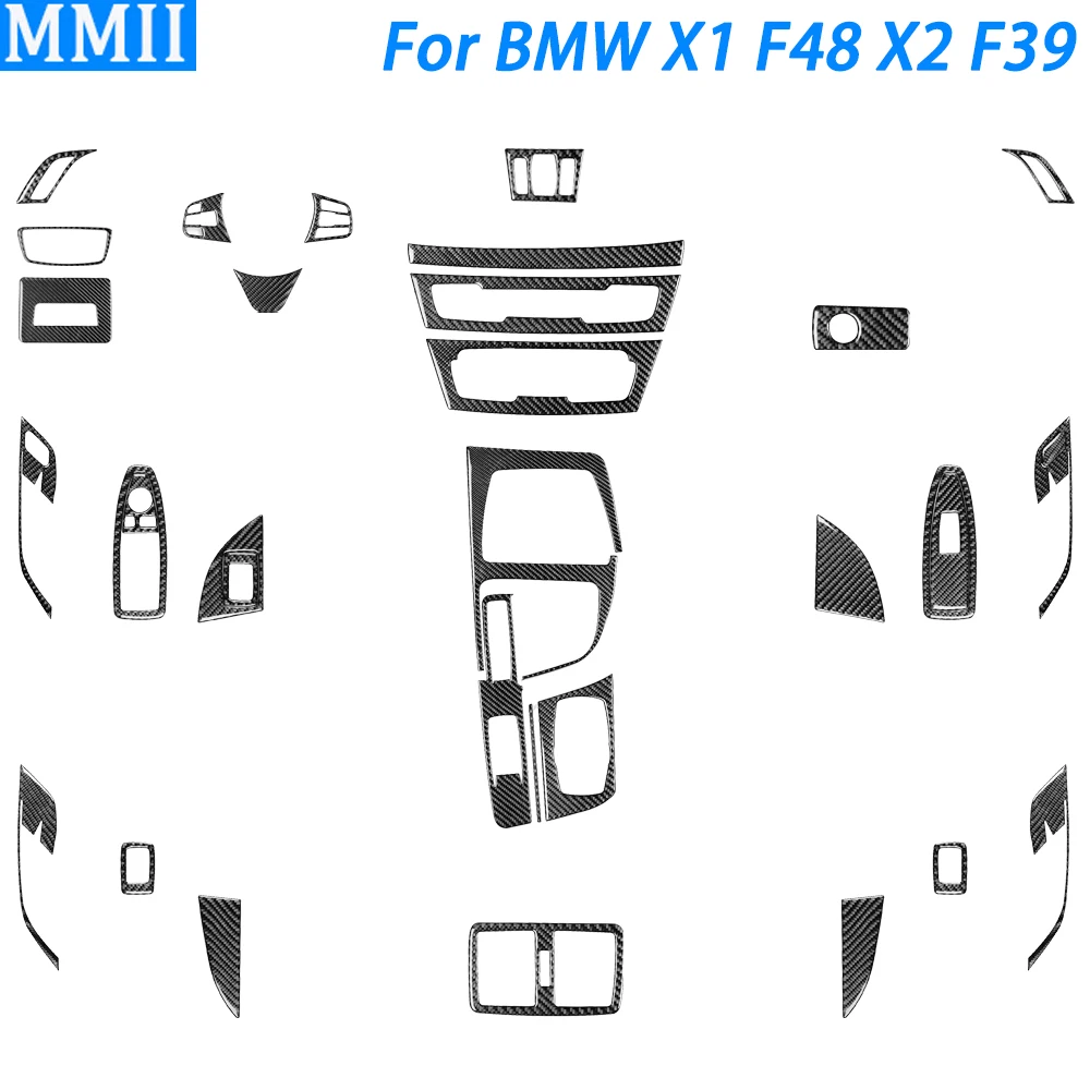 

For BMW X1 F48 2016-2021 X2 F39 2018-2021 Carbon Fiber Center Console Gear Shift Trim Suite Car Interior Accessories Sticker