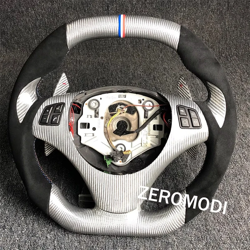 

Alcantara White Real Carbon Fiber Steering Wheel for BMW E82 E84 E90 E91 E92 E93 With Shift Paddel