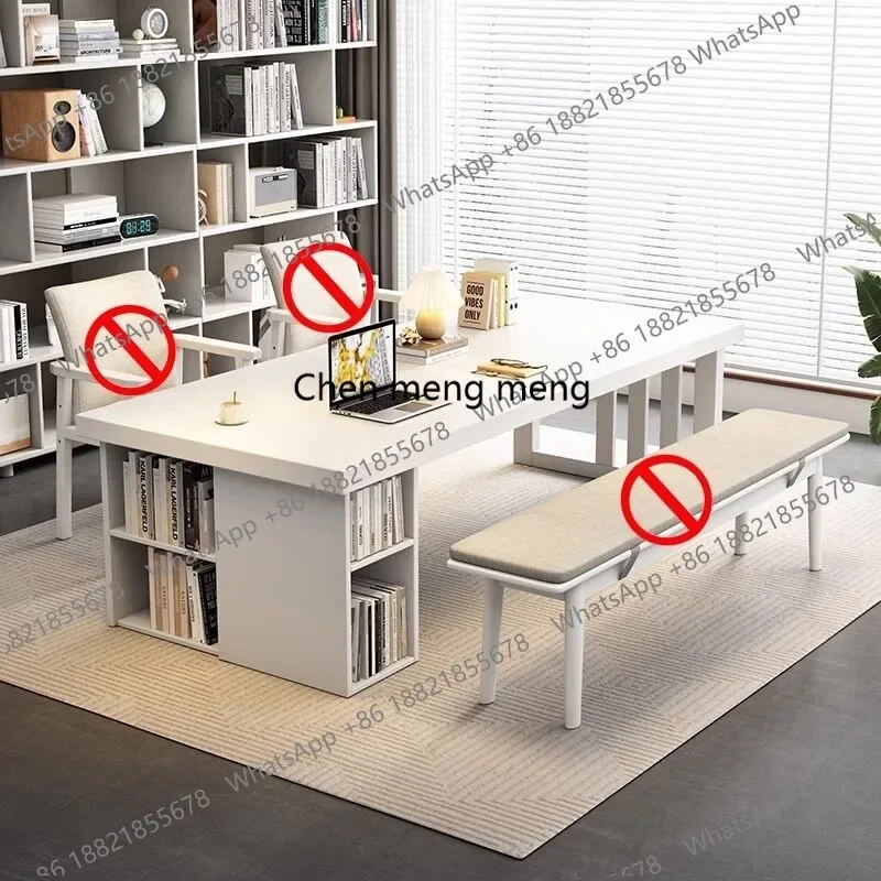 F150 All solid wood large board desk, home bookcase integrated desk, living room modern simple writing table