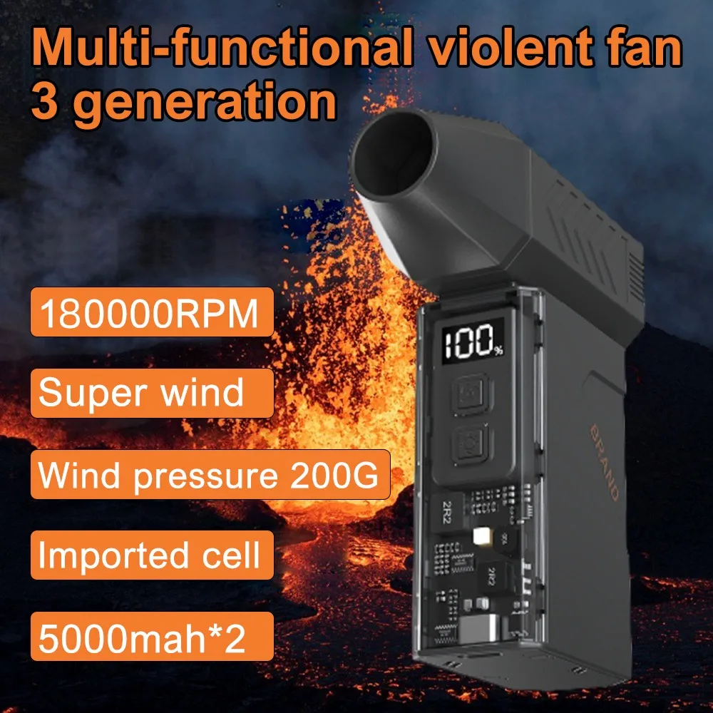 New 180000RPM Mini Turbo Jet Fan Electric Air Duster Adjustable wind speed Turbo Violent Blower Rechargeable &Light Car Cleaning