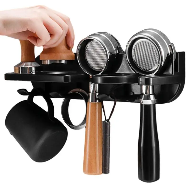 

Coffee Portafilter Wall Rack Holder Wall Mounted Rack Coffee Filter Tamper Shelf Stand Mounted Rack Coffee Tools Stand Portafilt