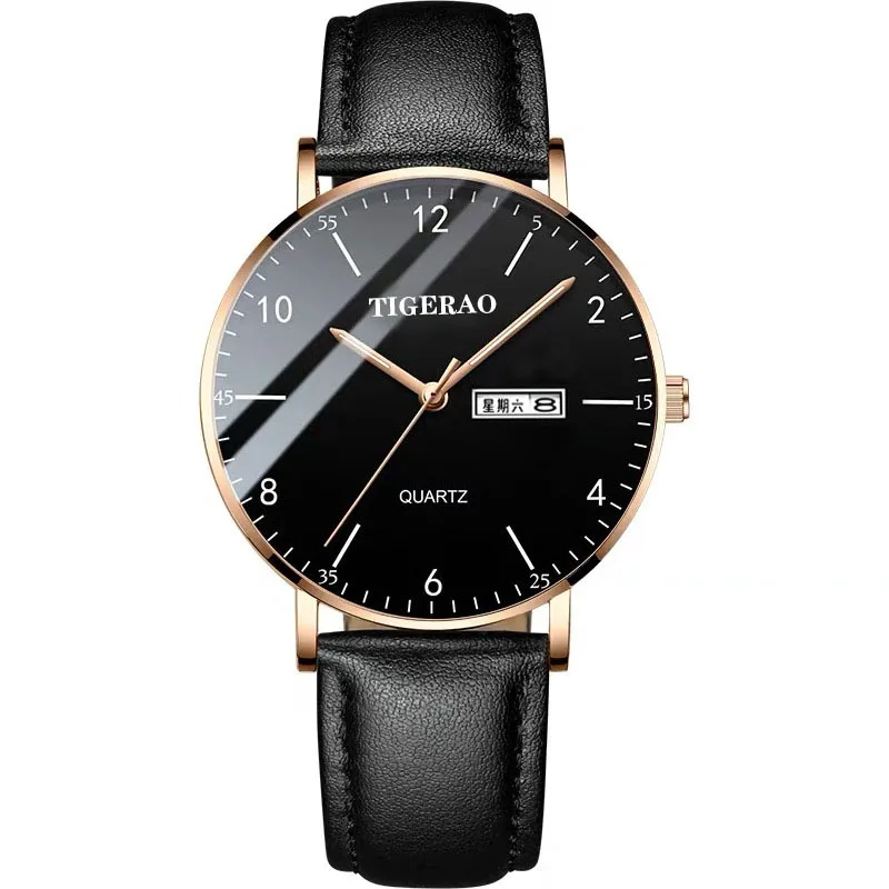 Slim Minimalist Waterproof Quartz Watch for Teen Boys & Male Students Simple Design Fashion Casual Wristwatch