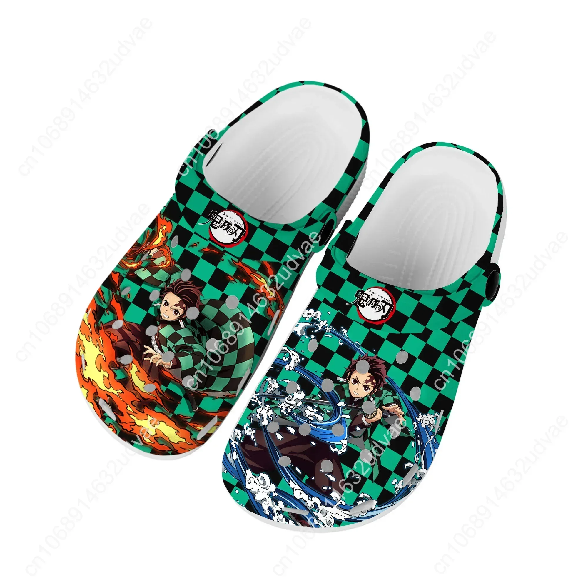 Zuecos de Anime Demon Slayer Kimetsu No Yaiba para el hogar, Tanjirou Nezuko, zapatos de agua personalizados, zapatillas de agujero de playa de jardín para adolescentes, hombres y mujeres