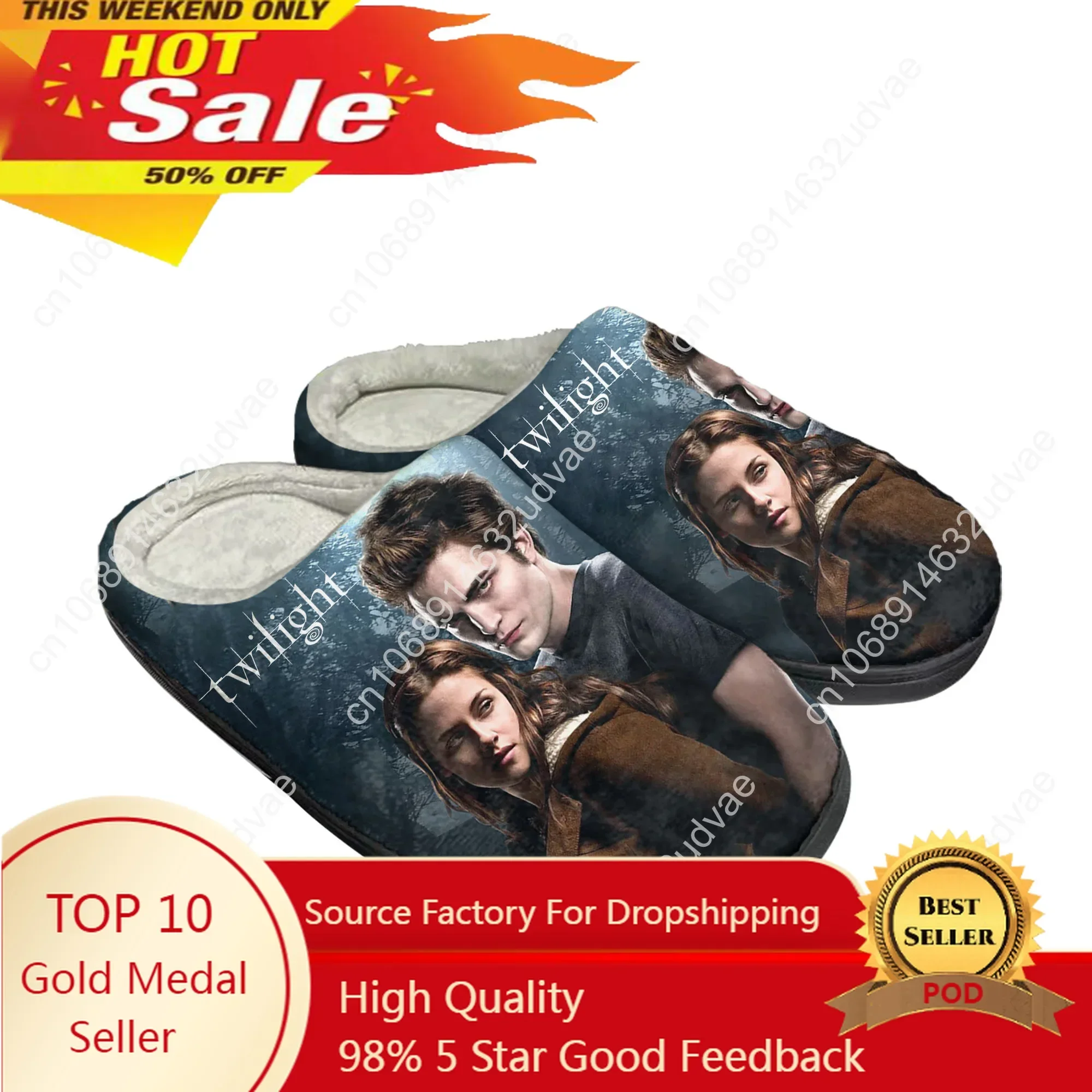 

The Twilight Saga Movie Home Cotton Slippers Mens Womens Plush Bedroom Casual Keep Warm Shoes Thermal Slipper Customized Shoe