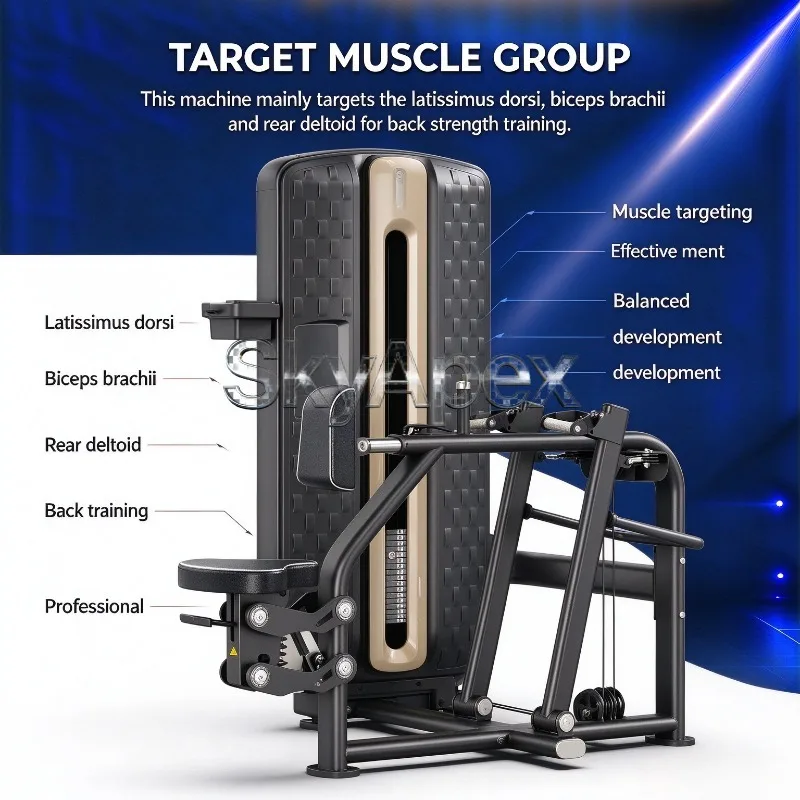 Flat Vertical Rowing Machine With Chest Pad Back Trainer With Adjustable Pulley For Back Thickness Training Safe And Durable