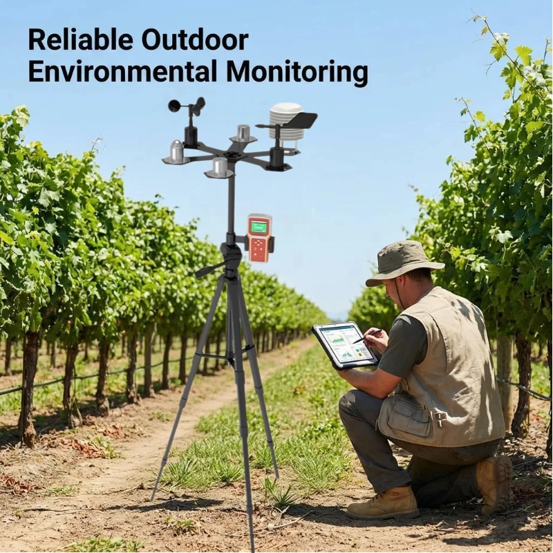 T5 in 1 Portable Handheld Weather Station RS485 Anemometer Wind Direction Temperature Humidity Pressure Gauge