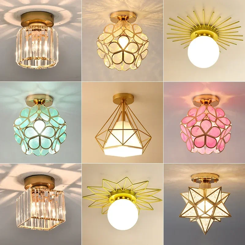 

Aisle Light Corridor Lamps Balcony Porch Entry Light Luxury Modern Simple Crystal Nordic Bedroom Ceiling Light led lights