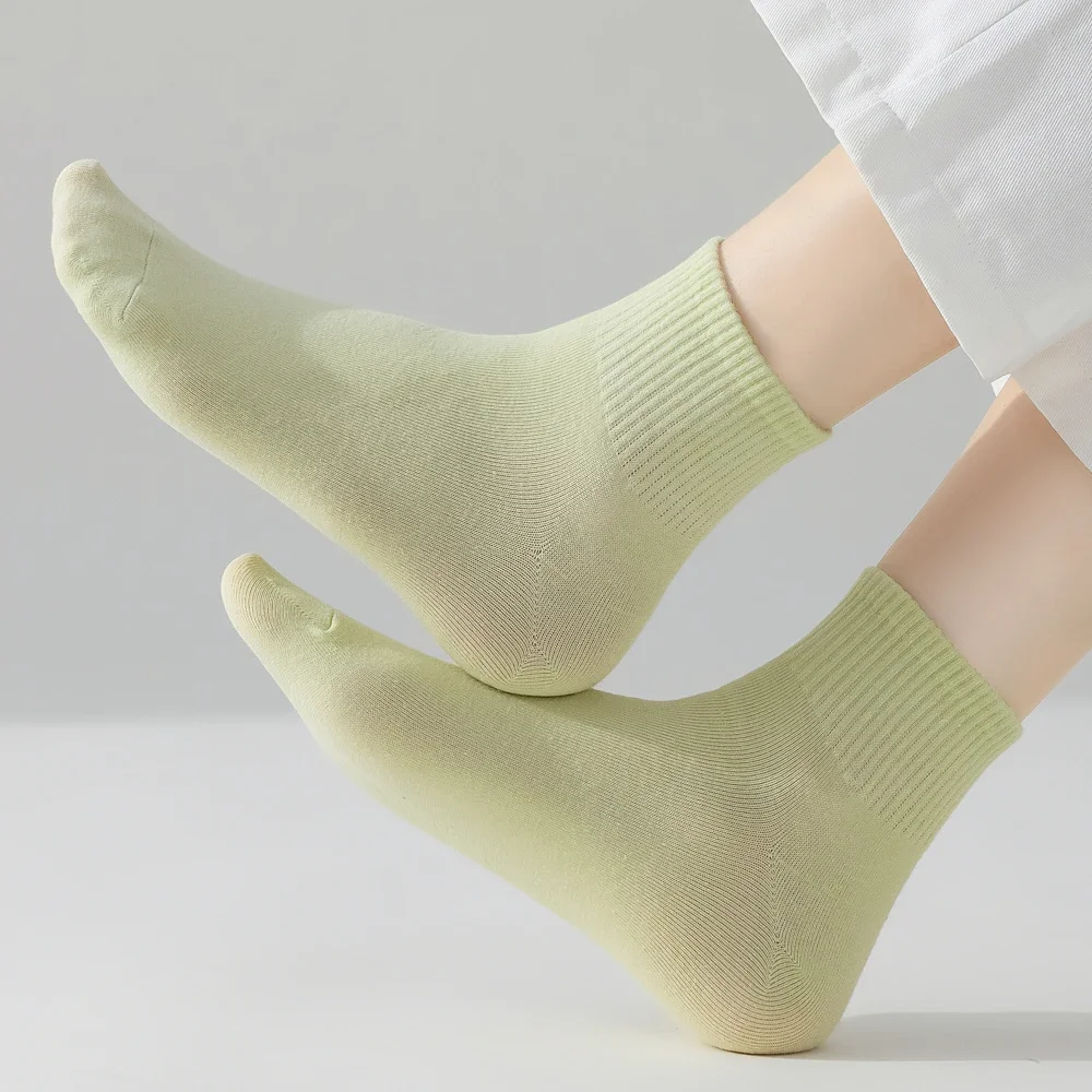 9 Paar Antislip Zomersokken Vrouwen Dunne Sport Korte Sokken Hoge Kwaliteit Katoenen Sokken Midden Buis Herfst Lente