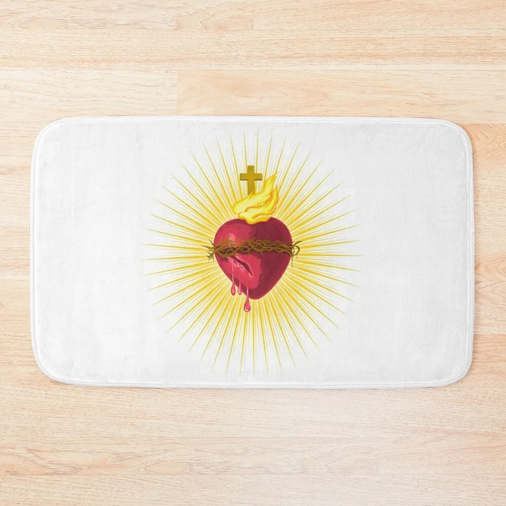 

Sacred Heart Of Jesus Christ Bath Mat Non-Slip Bathroom Entrance Doormat Carpet For Bathroom Absorbent Rug Mat