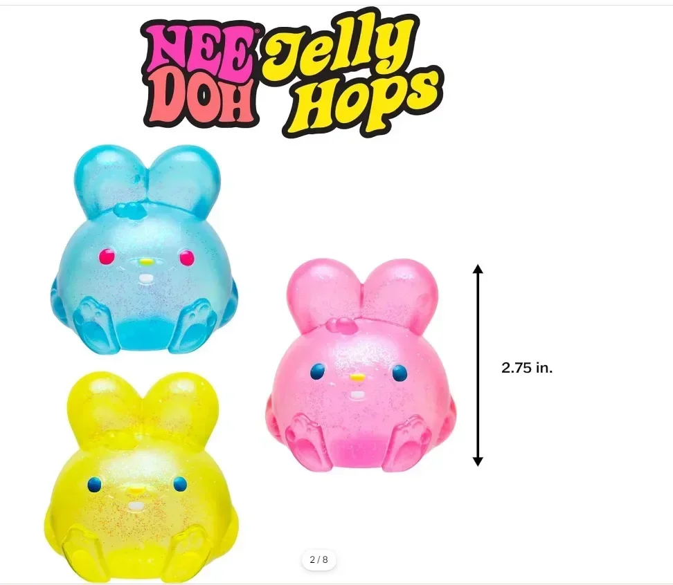 NeeDoh Jelly Hops Coelho Squishy Anti-Stress-Ball, weicher Gel-Anti-Angst-Fidget-Sensorikball, Quetschspielzeug als Geschenk – Detail 1