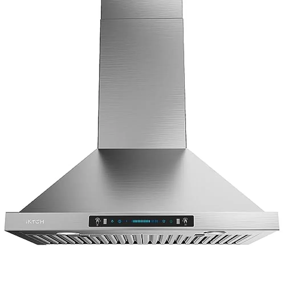 36-inch Stainless Steel Wall Mount Range Hood 900 CFM Ducted/Ductless Kitchen Vent Gesture Sensing Remote 4-Speed LED Lights &