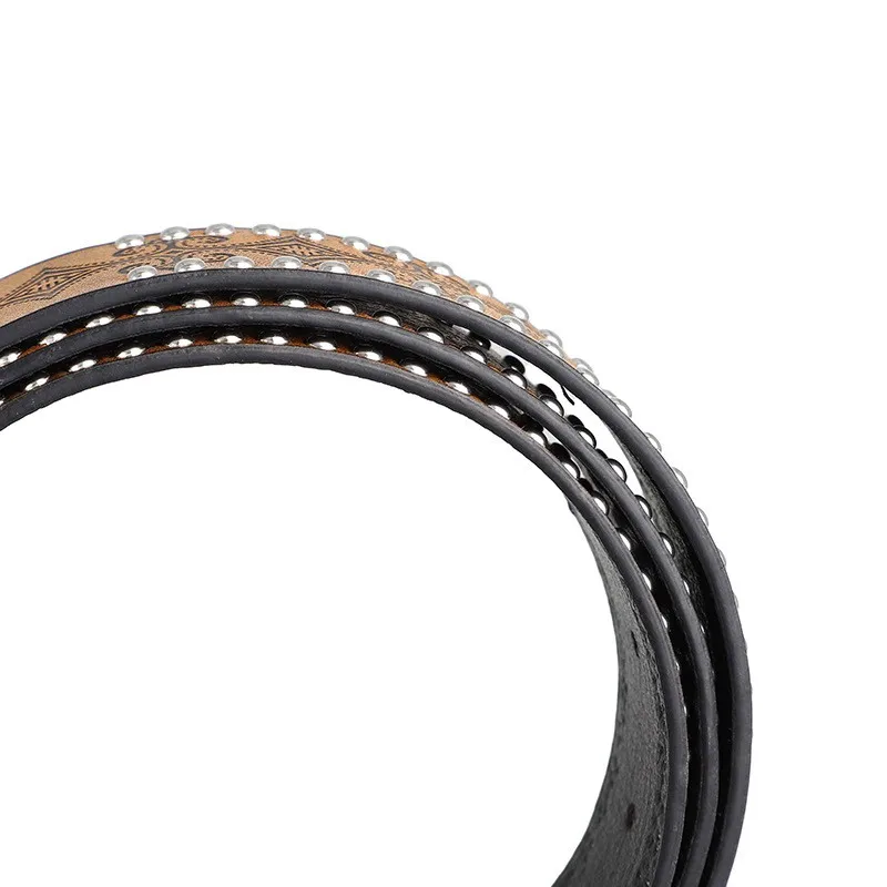 Western-Cowboy-Gürtel – Vintage-Punk-Stil, geschnitzte Schnalle, PU-Ledergürtel, lässige Trend-Accessoires, Y2K-Taillengürtel, für Männer und Frauen – Detail 14