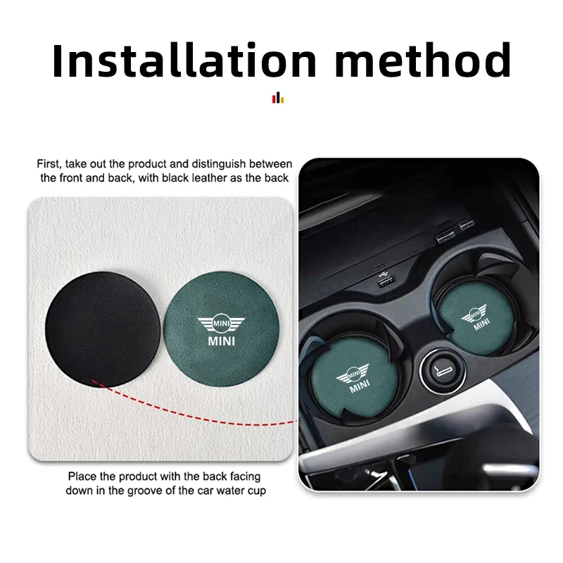 2PCS Car Coaster Cup Holder Anti-slip Accessories For MINI Cooper R56 R58 R59 R57 R55 F55 F56 One JCW Countryman Paceman Clubman