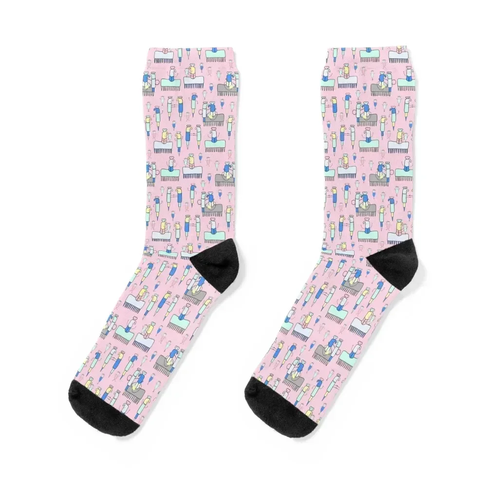 

Research Lab World in Pink Socks Heating sock sports stockings hiking cute Luxury Woman Socks Men's