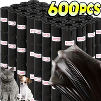 15/600pcs Dog Poop Bags Disposable Pet Waste Bags Dog Waste Bags Design Pet Poop Clean Pick Up Bone Bag Dispenser Tools