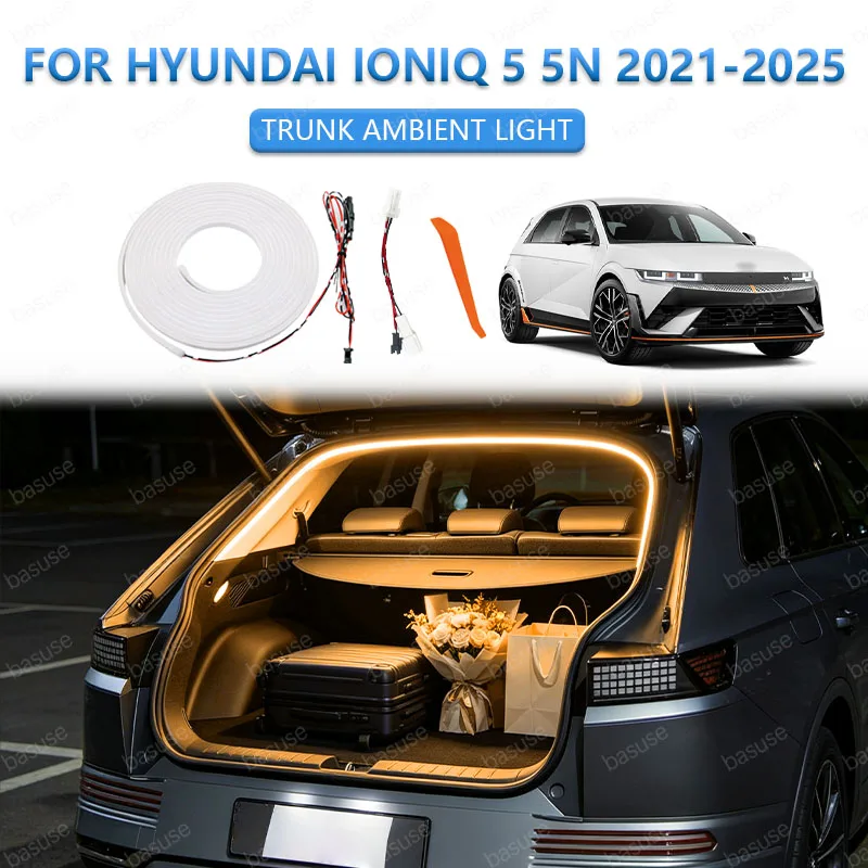 FOR HYUNDAI IONIQ 5 5N 2021-2025 Trunk Light Modification Light Atmosphere Lights White Warm White Rear Trunk LED Light Bar