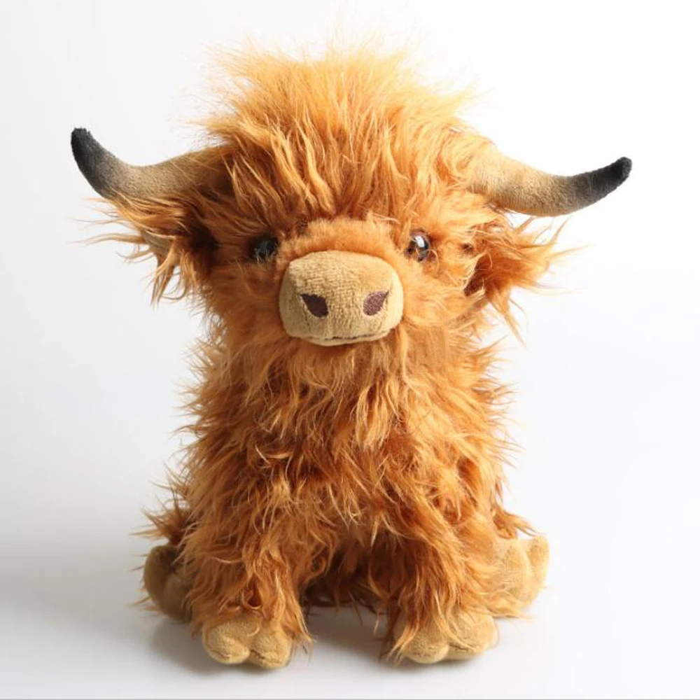 Simulated Scottish Highland Longhair Cow Stuffed Children Plush Toy