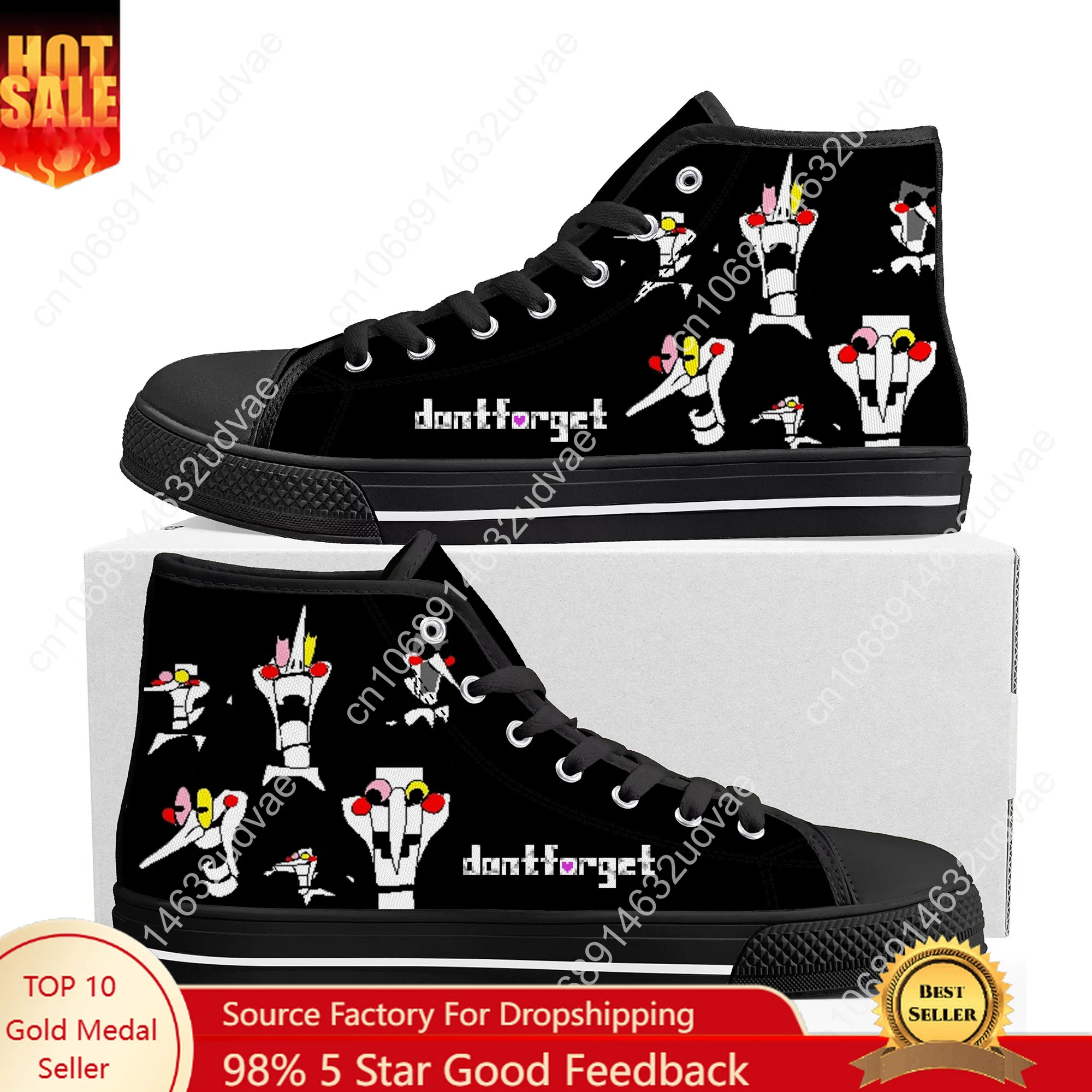 

Deltarune Spamton Undertale High Top Sneakers Mens Womens Teenager High Quality Canvas Sneaker 3D Casual Shoes Personalized Shoe