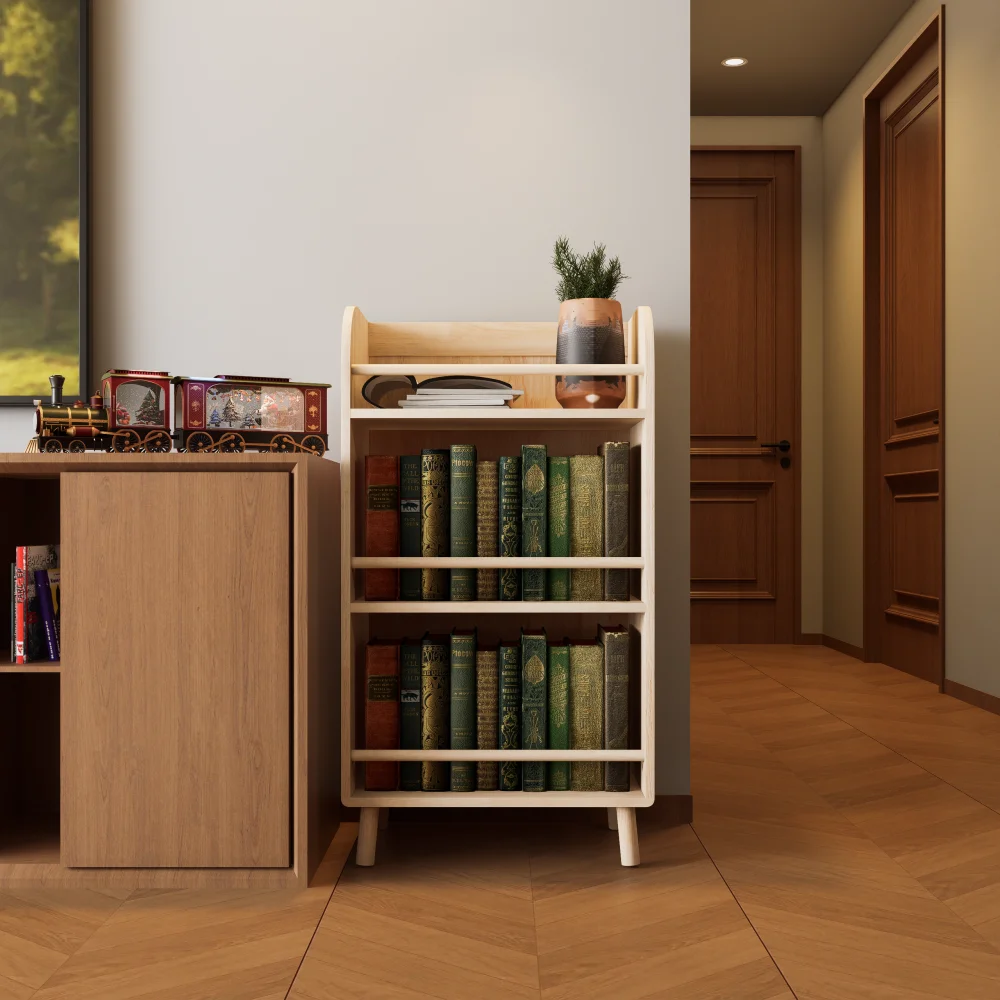 

Pine Solid Wood Bookshelf/Bookcase - 0.6" Thick Shelves Heavy Duty Storage Rack Modern Farmhouse Shelf for Living Room Book Rack