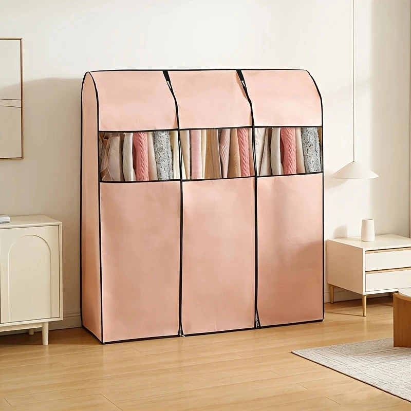Non Woven Floor Clothes Rack Hanger Dust Cover Dormitory Hanging Style Clothes Dust Cover Home Clothing Sorting Storage Cover