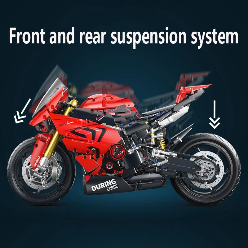 V4s Motorrad-Bausatz, Super-Rennmodell mit Ausstellungsständer, STEM-Spielzeug für Erwachsene und Jugendliche, perfekte Weihnachtsgeschenke – Detail 8