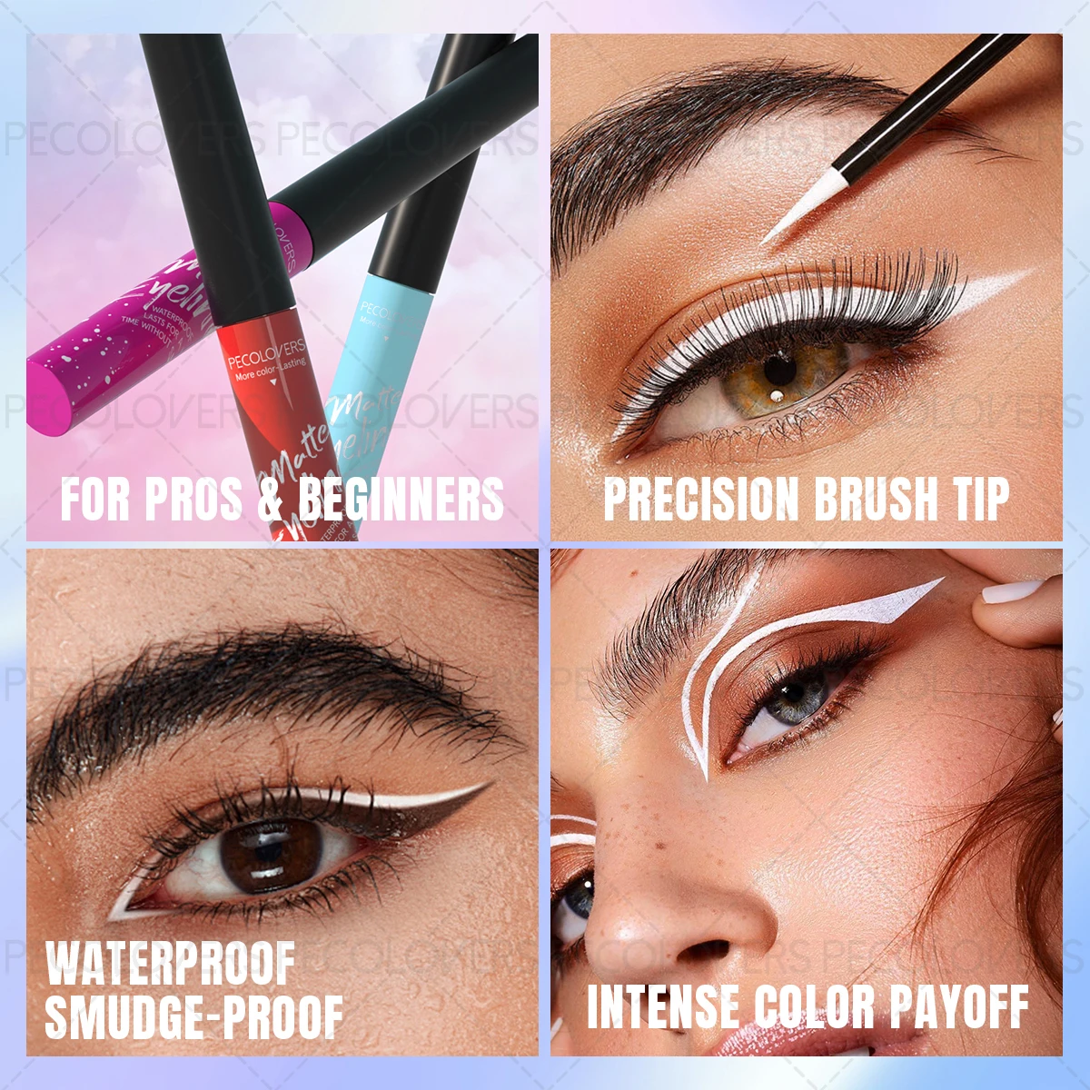 1PC 매트 아이라이너 펜 - 오래 지속되는 방수 액체 아이라이너 빠른 건조, 음악 축제 및 이벤트에 적합