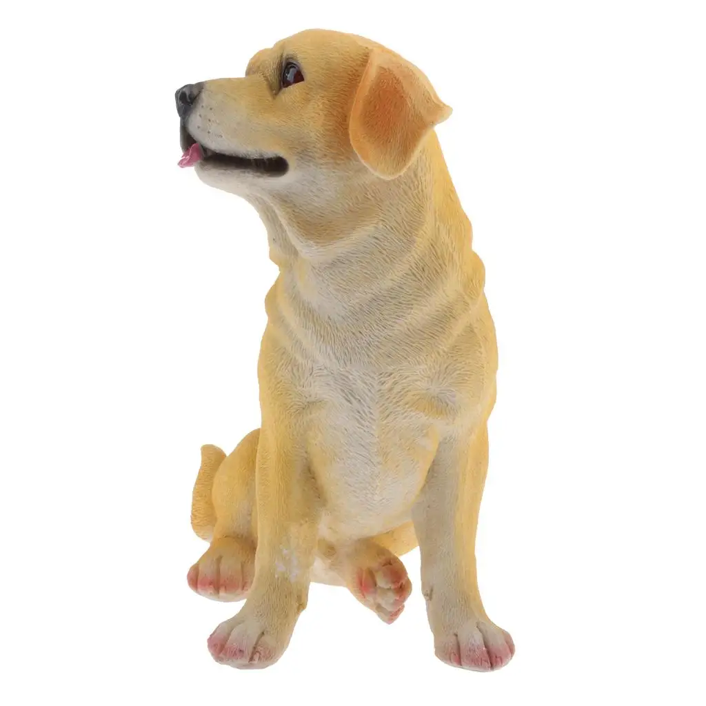 Labrador Dog Figurines Animal Statues Mini Resin Craft Miniature Micro Garden