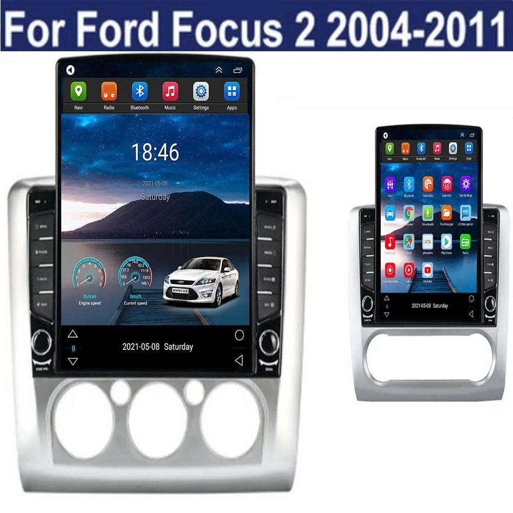 Rádio Automotivo 5G Carplay Android 15 para Ford Focus EXI MT 2 3 MK2/MK3 2004-2011, Reprodutor Multimídia com GPS e Navegação