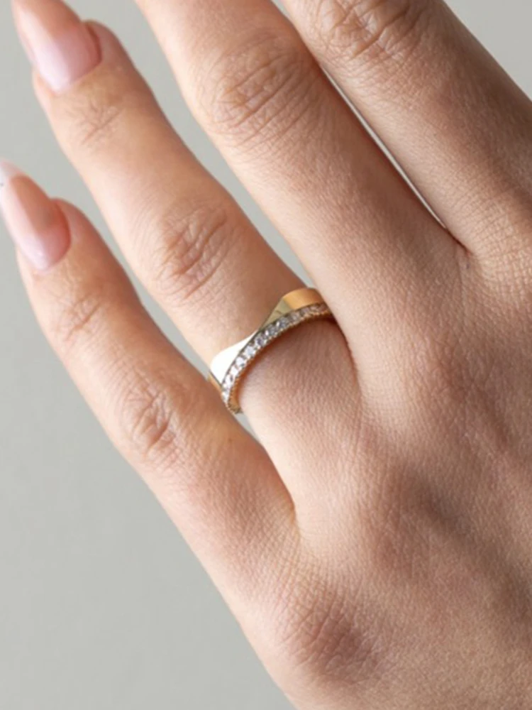 خاتم من الفضة الإسترليني عيار 925 على شكل حرف V من الزركون للنساء الذكرى السنوية والخطوبة وحفلات الزفاف مجوهرات راقية عالية الجودة #5