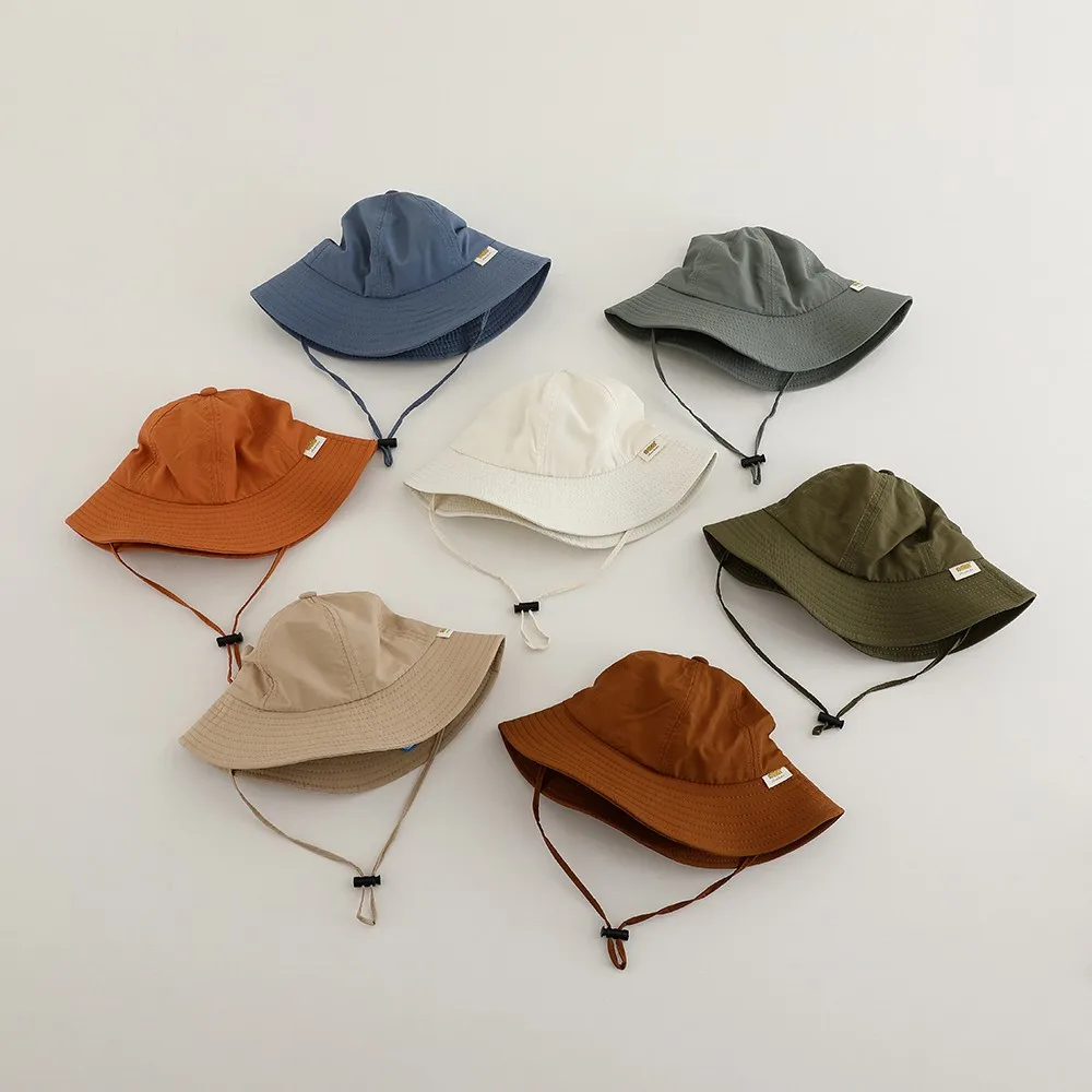 New Fashion Boy Infant Solid Fisherman's Hat Girl Baby Cotton Basin Cap Children Simple Casual Caps Kid Outdoor Sunscreen Hats