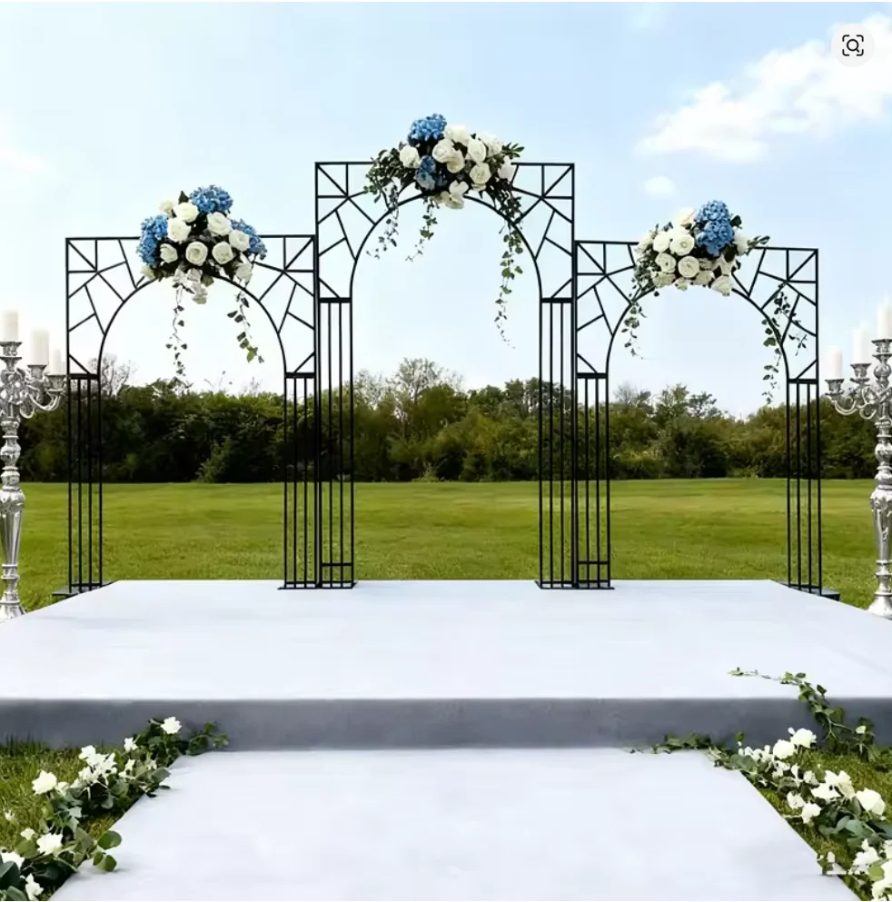 

3 шт., золотисто-белая, серебристая/черная свадебная арка-металлическая цветочная рамка, элегантный сценический реквизит для свадебного украшения