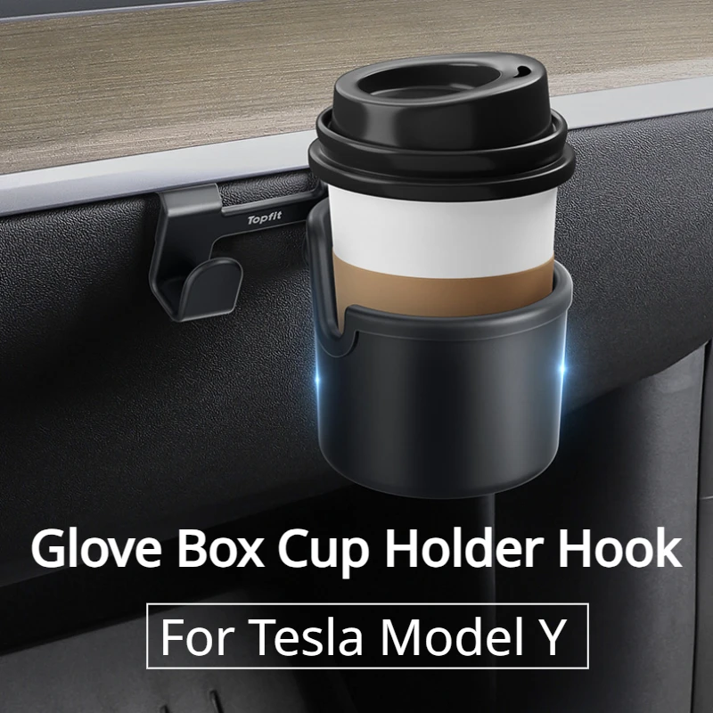 For Tesla Model Y Glove Box Cup Holder Hook Car Instrument Panel Water Cup Holder Hook Storage Modely Car Accessories 2022-2024