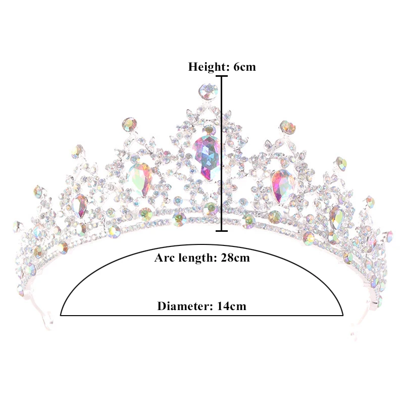 Fashion Wedding Hair Accessories Bridal Headdress Tiaras Baroque Rhinestone Crystal Crowns Party Prom Queen Jewelry Crown Gift view 5