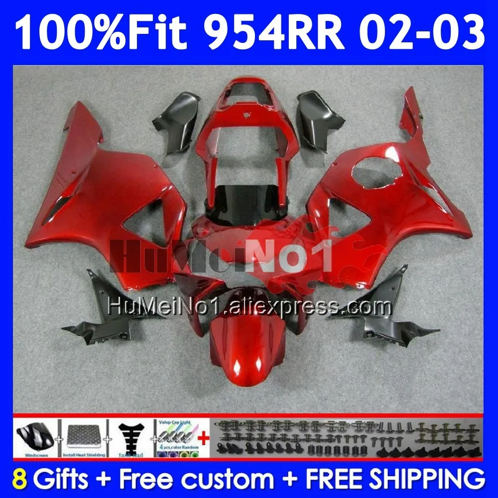 Body For HONDA CBR900RR CBR 900 954 RR CBR900 Glossy red CC CBR954 RR 58No.8 CBR 954RR 900RR CBR954RR 2002 2003 02 03 Fairing