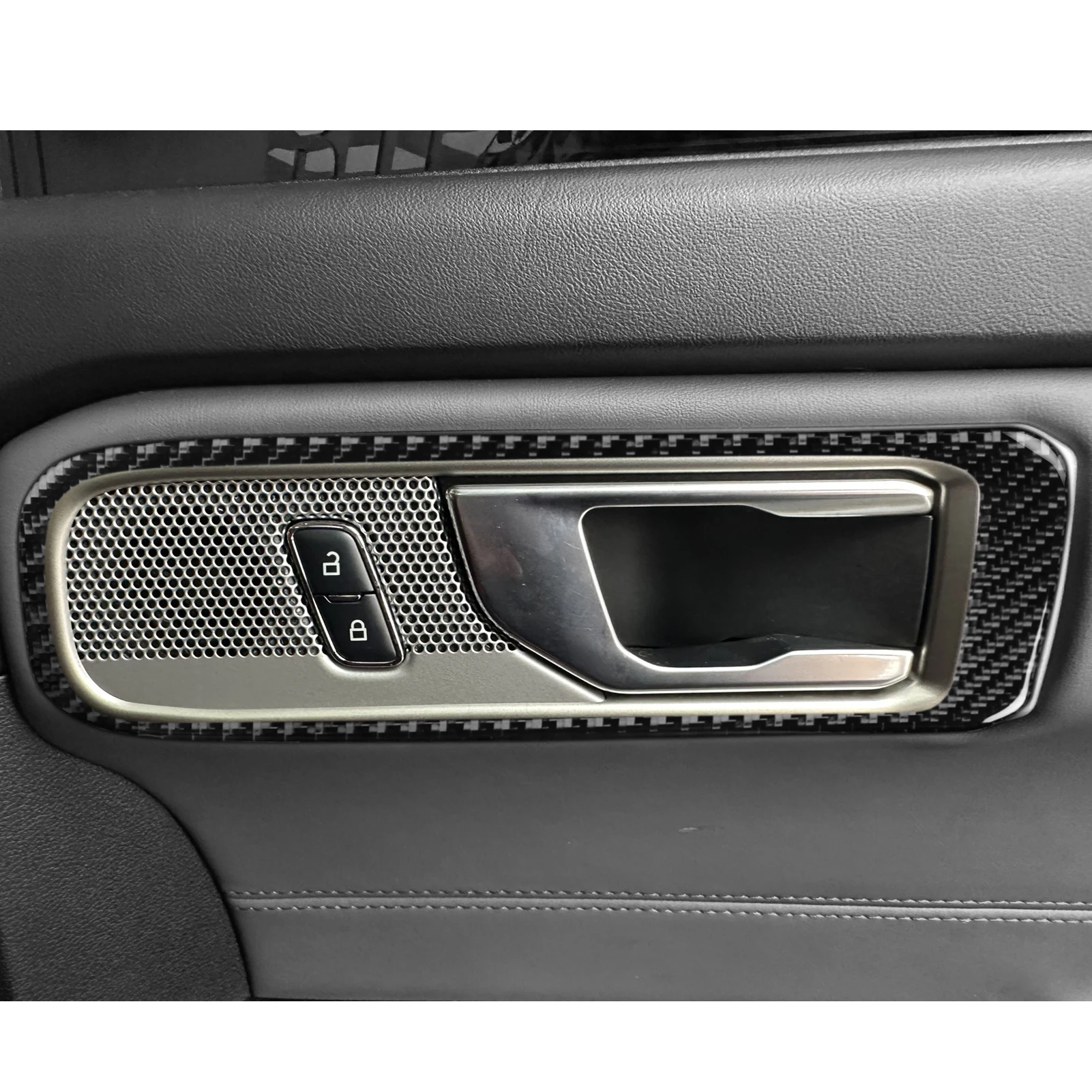 لفورد اكسبلورر 2020-2023 ألياف الكربون مقبض الباب الداخلي الإطار لوحة غطاء الكسوة اكسسوارات السيارات الداخلية لاصقة تزيين #2