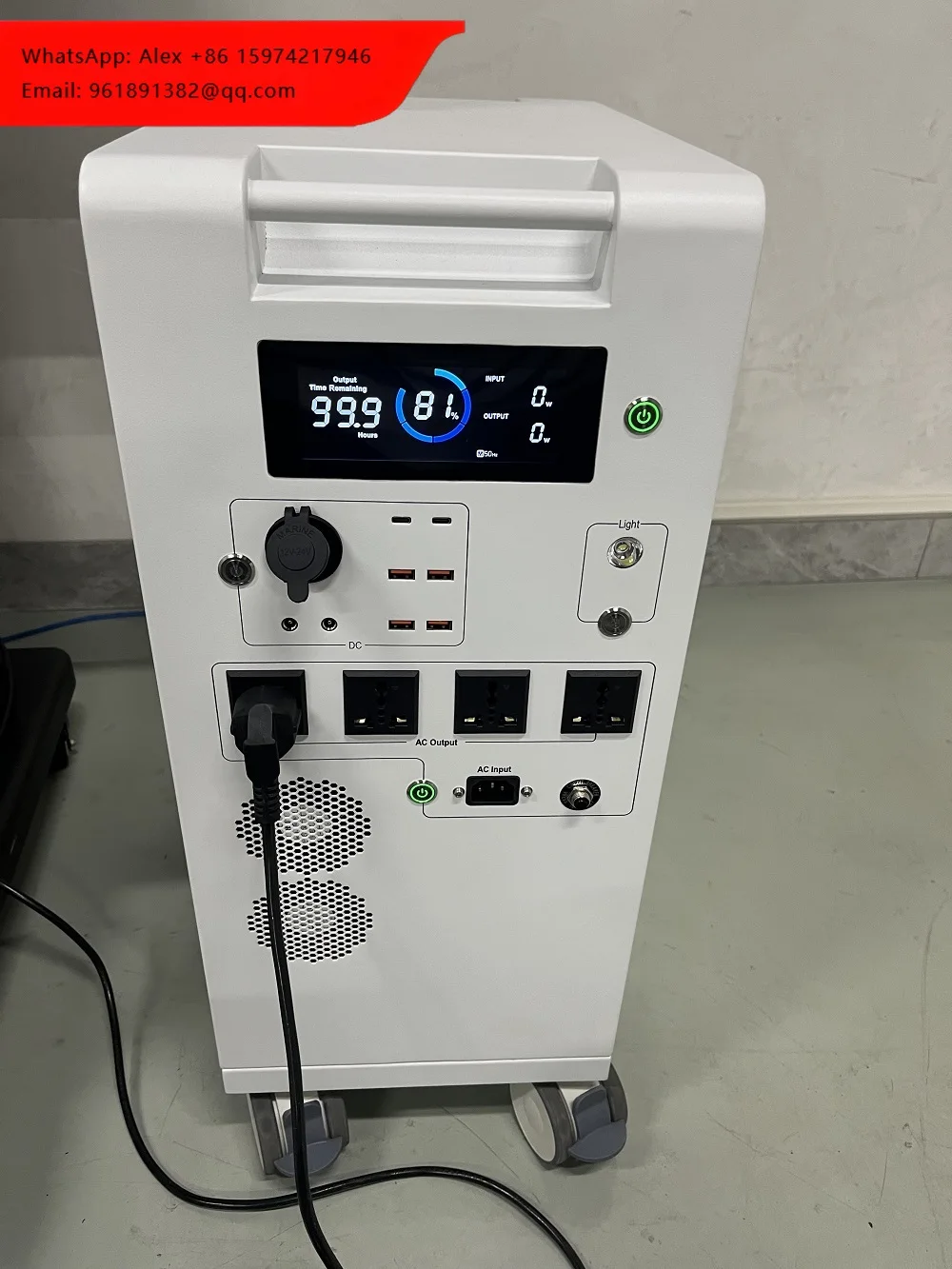 

Мобильная энергетическая станция-генератор «Всё в одном» 48В 51.2В 280Ач 14.3кВт·ч с LiFePO4 аккумулятором и инвертором 6.2кВт