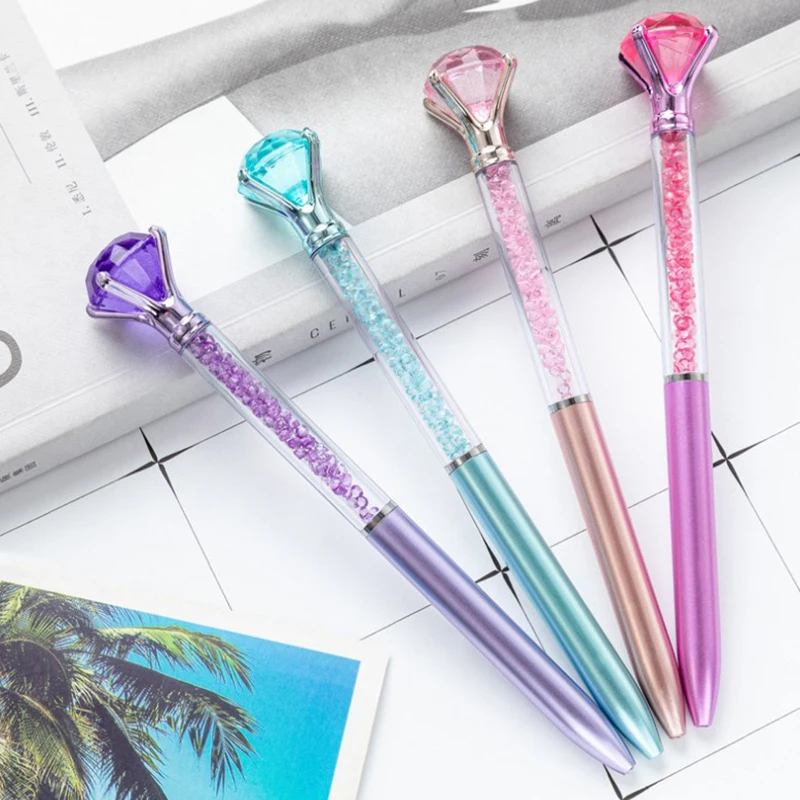 Creative Fashion Large Diamond Gel Pens Christmas Gift Shiny Ballpoint Pen School Supplies Writing Tools Student Stationery