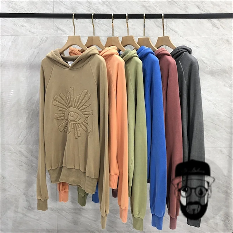 Hoodie bordado 3D para homens e mulheres, casa dos erros olho, camisola solta, camisola grande, frete grátis, outono e inverno