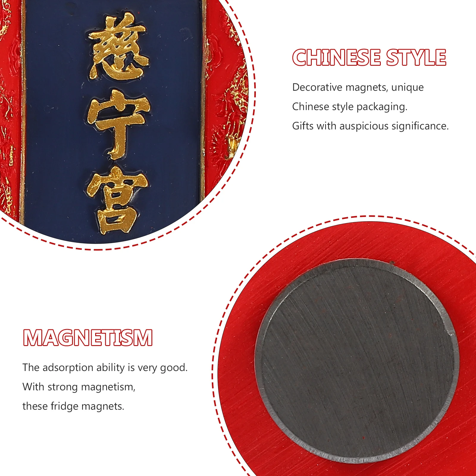 

2 Pcs Chinese Style Refrigerator Stickers Locker Magnets Retro for Fridge Decors Blackboard Office