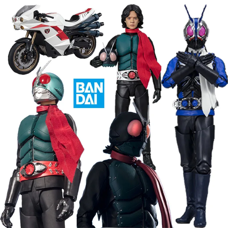 

Bandai Original S.H.Figuarts MASKED RIDER Anime Figure HAYATO ICHIMONJI nO.2+1 TAKESHI HONGO Action Figure Toys for Kids Gifts