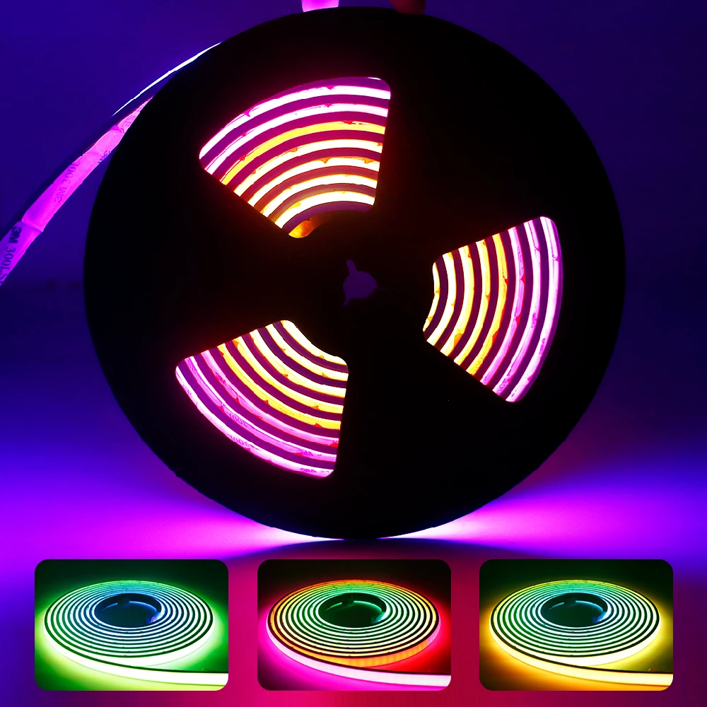 WS2811 RGBIC FCOB LED Strip Pixel Addressable WS2812B 420/432/720LEDs/m Dream Color High Density Flexible COB Lights IP68 12/24V