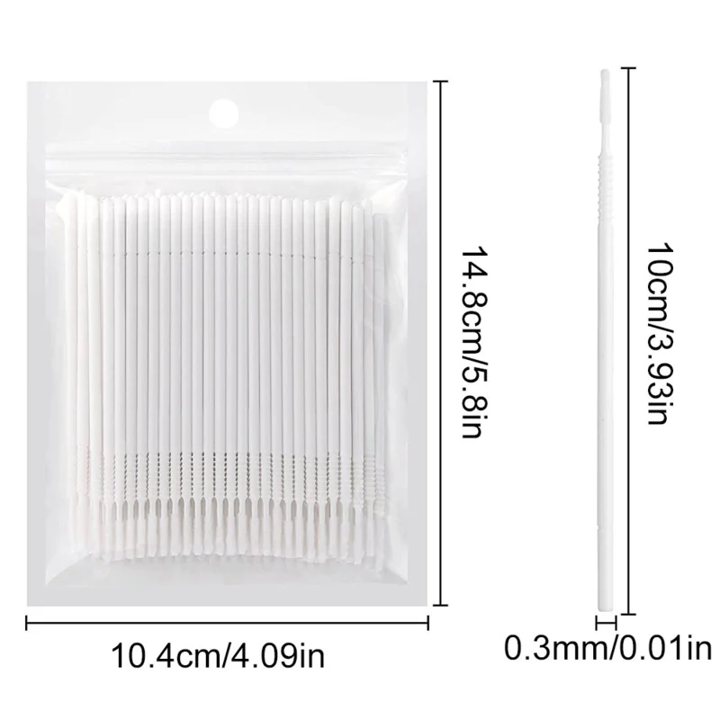 센스래쉬 100개 일회용 스파이럴 핸들 롱팁 마이크로 브러쉬 마스카라 완드 속눈썹 브러쉬 속눈썹 연장 메이크업 도구