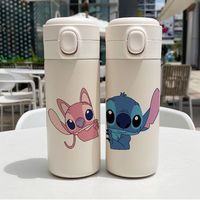 Disney Vacuum Cup Stitch Thermos Bottle Childen Boy Girl Student Cartoon Water Cups 304 Stainless Steel Portable 350ML 450ML